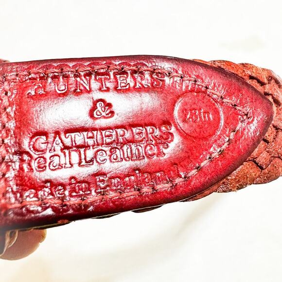 Hunters & Gatherers Real Leather Braided Woven Red Belt Size 28 England - Picture 3 of 5